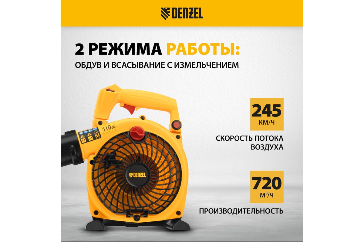 Бензиновая воздуходувка-пылесос Denzel gl-260, 26 см3, 1 л.с.